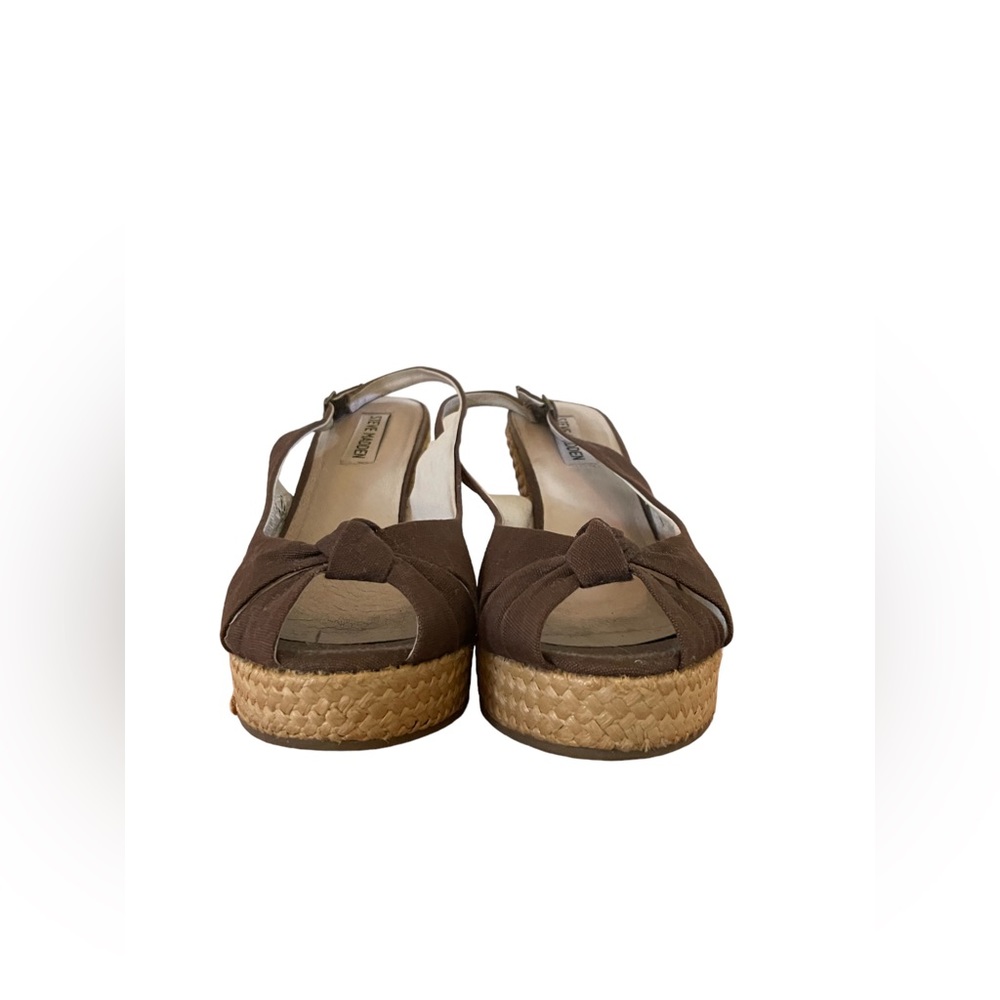 Steve Madden brown fabric espadrilles, size 8